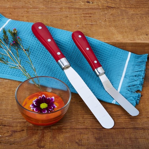 Flash Sale Last Set! 🌺 New Pioneer Woman Red 2-Piece Cake Spreader Spatula Set - Picture 3 of 11